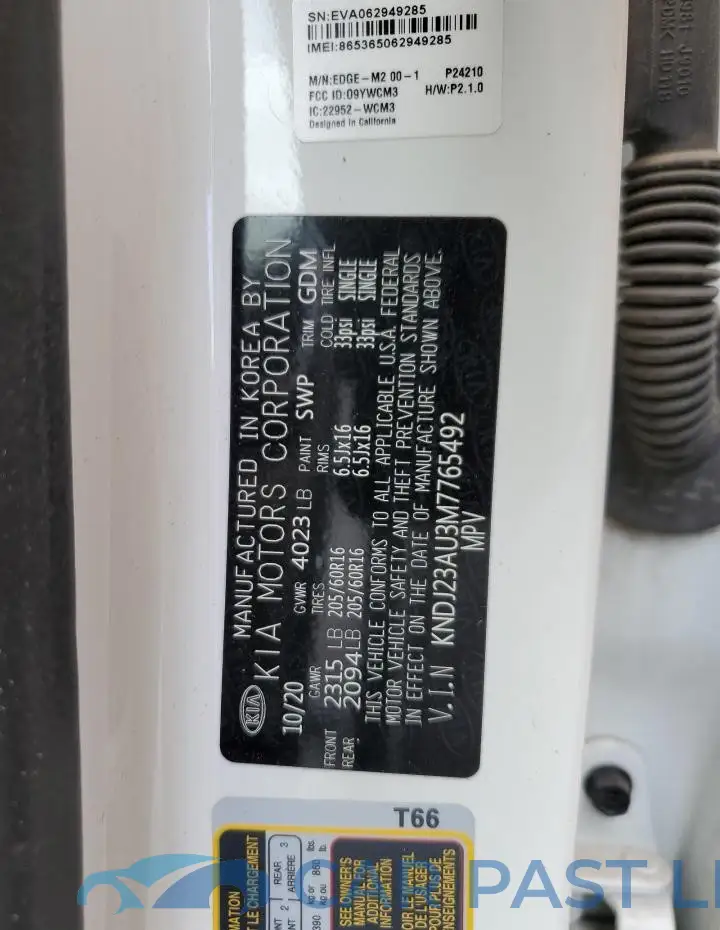 KNDJ23AU3M7765492# 12
