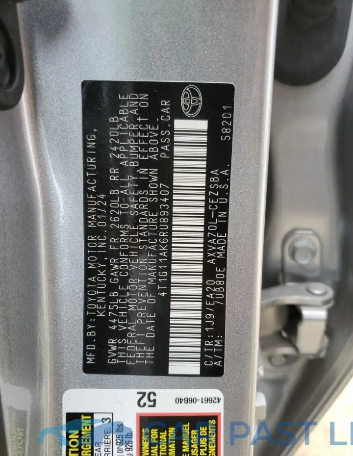 4T1G11AK6RU893407# 12