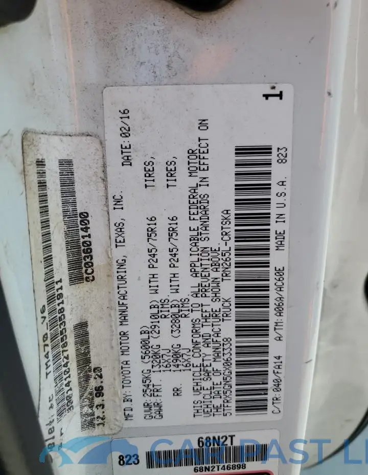 5TFRX5GN5GX063338# 12