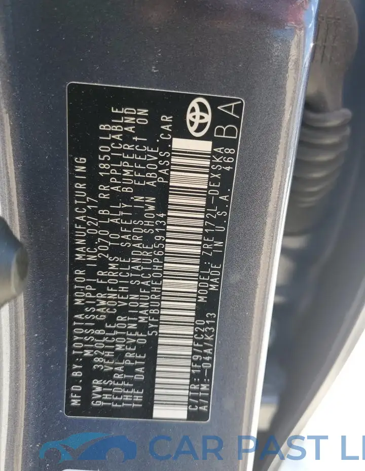 5YFBURHE0HP659134# 12