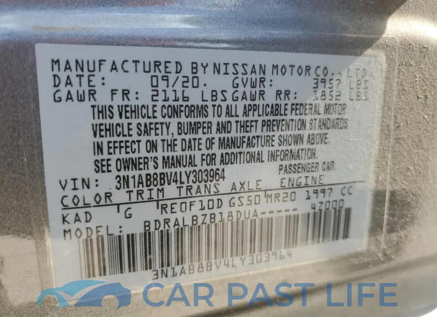 3N1AB8BV4LY303964# 12