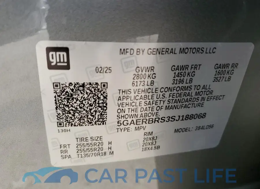 5GAERBRS3SJ188068# 13