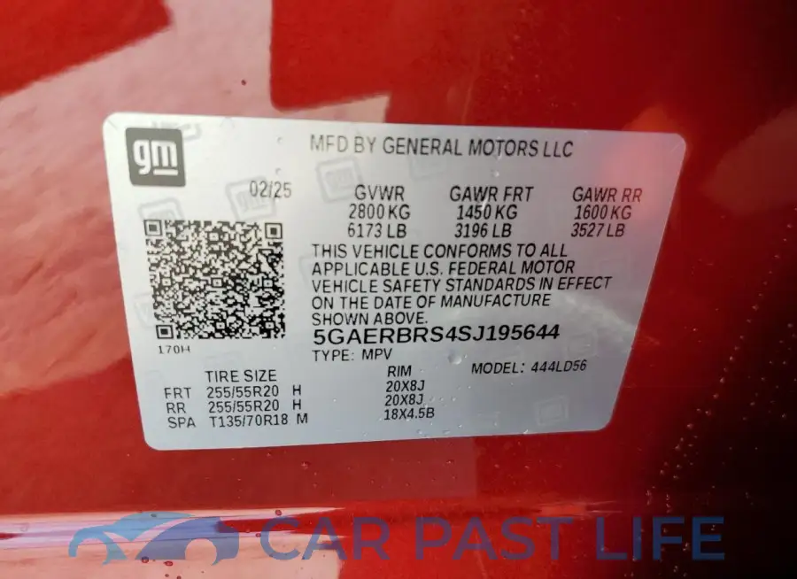 5GAERBRS4SJ195644# 13