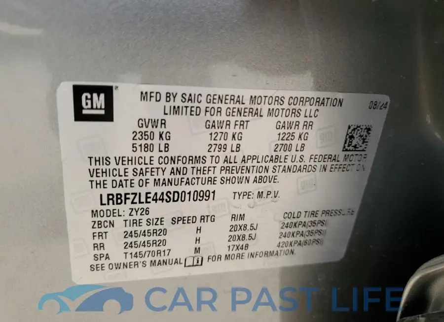 LRBFZLE44SD010991# 12
