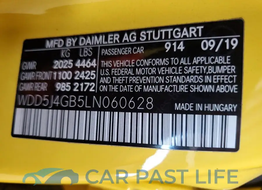 WDD5J4GB5LN060628# 12