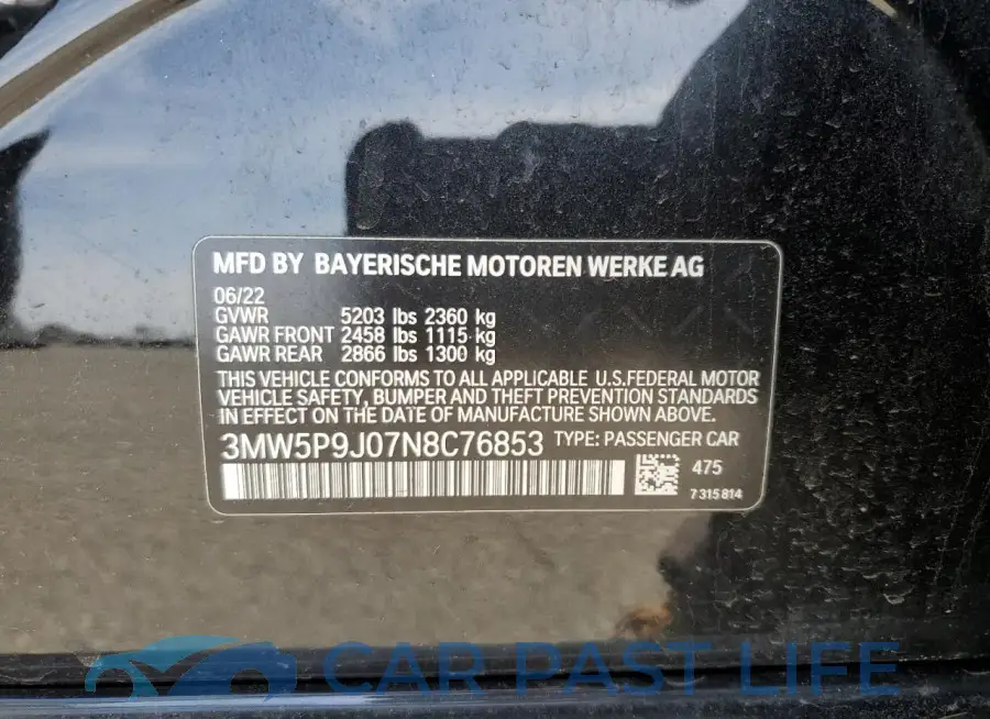 3MW5P9J07N8C76853# 12