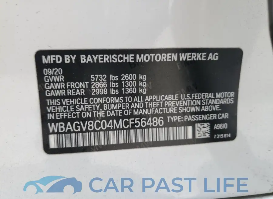 WBAGV8C04MCF56486# 12
