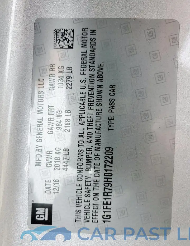 1G1FE1R79H0172209# 13