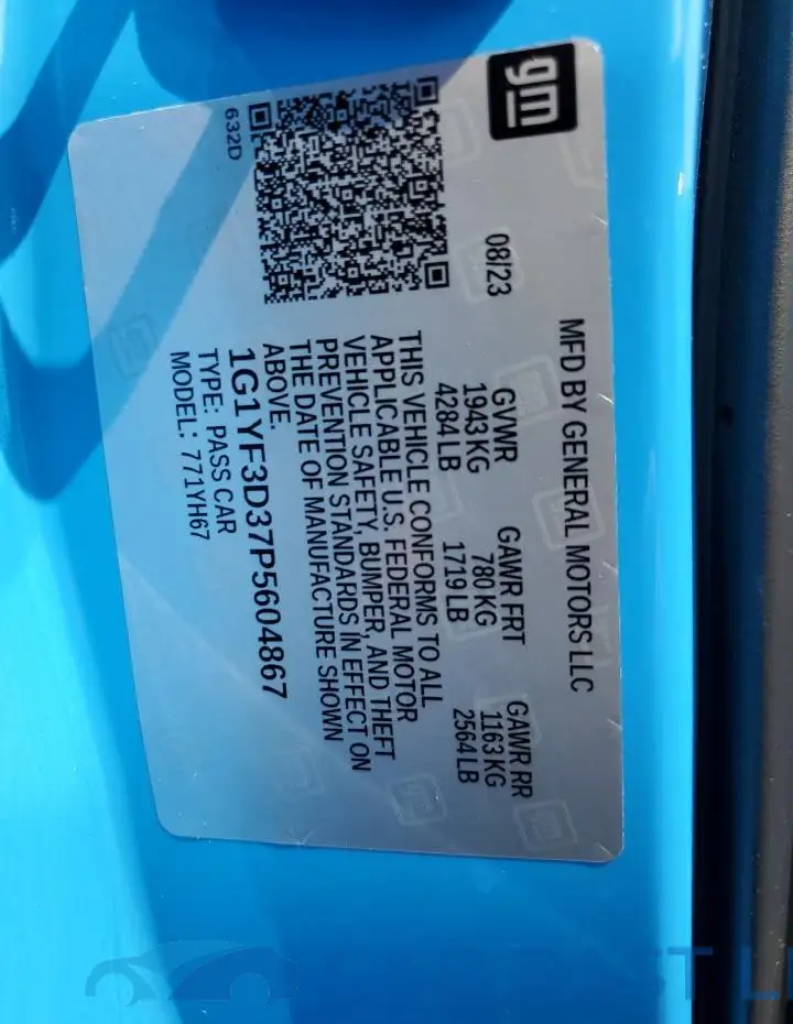 1G1YF3D37P5604867# 12