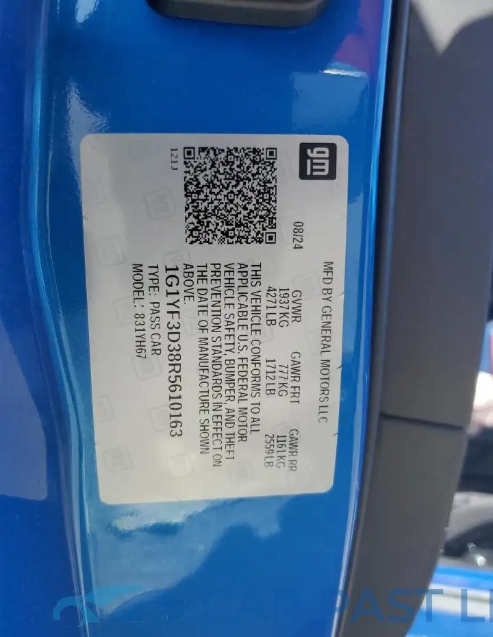 1G1YF3D38R5610163# 12