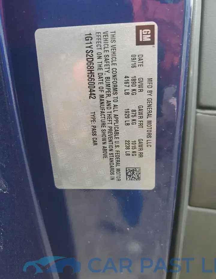 1G1YS2D68H5600442# 12