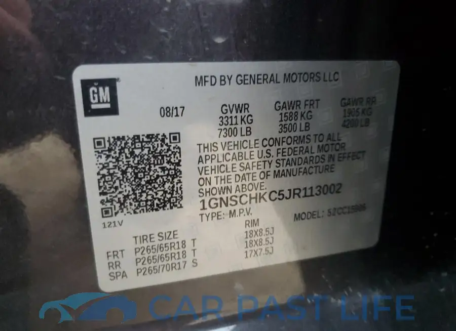 1GNSCHKC5JR113002# 13