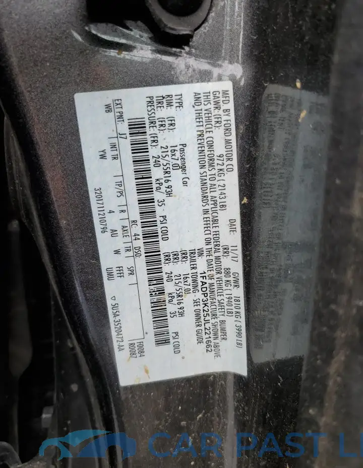 1FADP3K25JL221662# 12