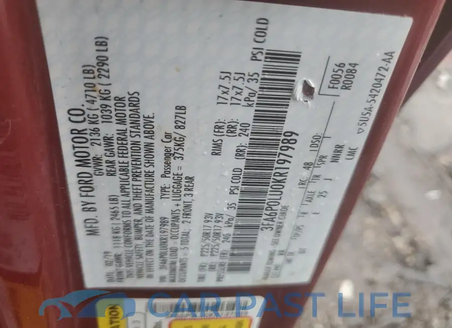 3FA6P0LU0KR197989# 12