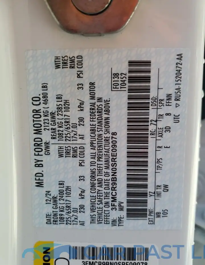 3FMCR9BN0SRE09078# 14