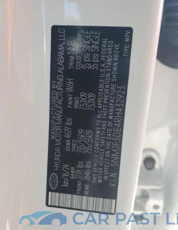 5NMJF3DE4RH432923# 13