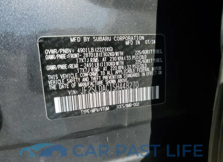 JF2SLDAC1SH448270# 13