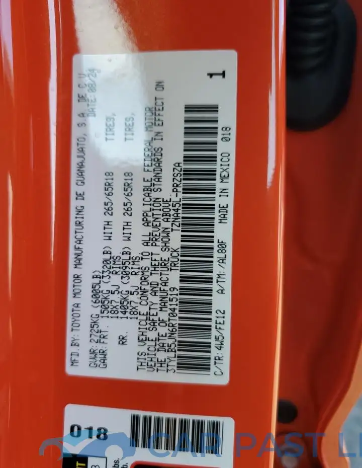 3TYLB5JN6RT041519# 12