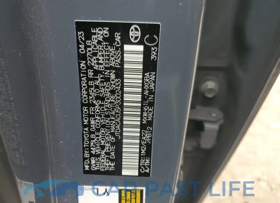 JTDACACU5P3002433# 13