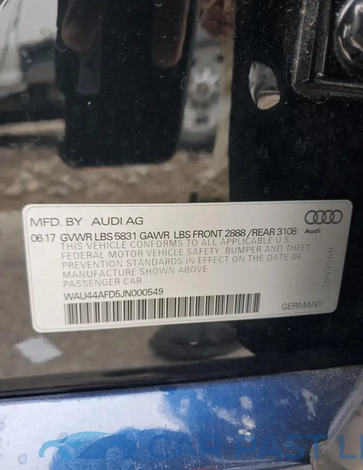 WAU44AFD5JN000549# 12