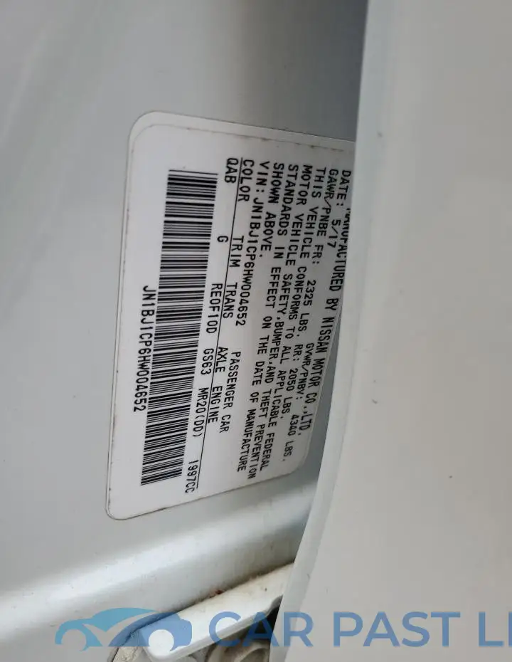 JN1BJ1CP6HW004652# 14