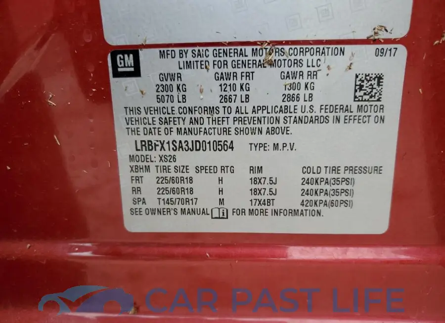 LRBFX1SA3JD010564# 13