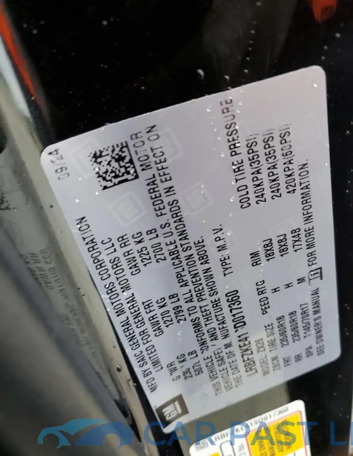 LRBFZKE41SD017360# 12