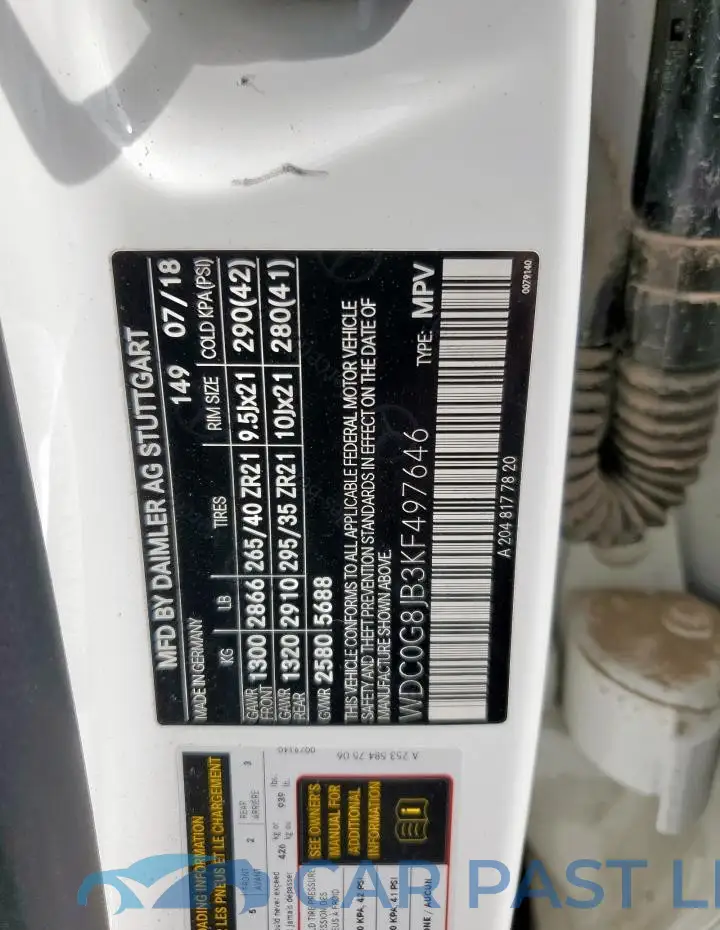 WDC0G8JB3KF497646# 14