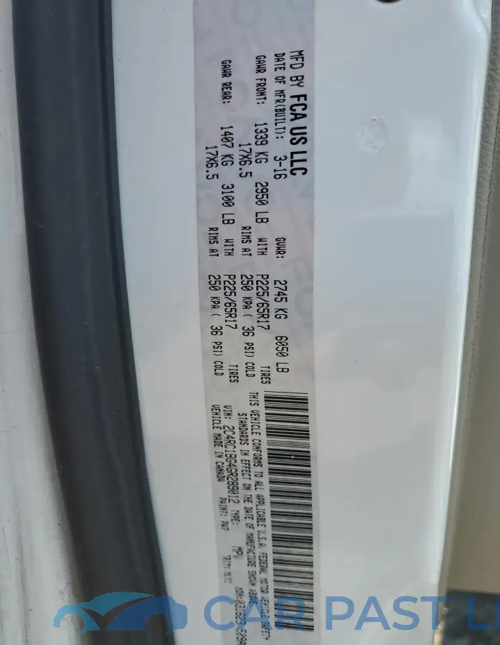 2C4RC1BG4GR289012# 13