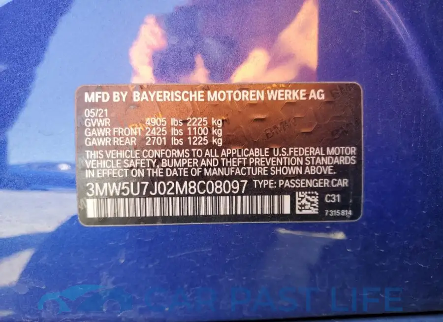 3MW5U7J02M8C08097# 12