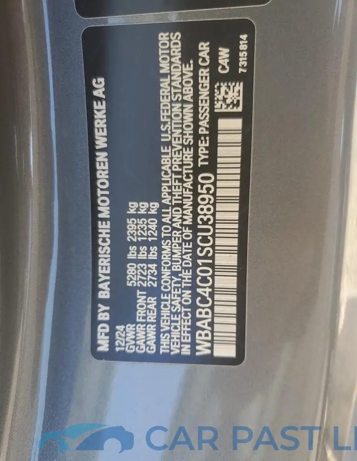 WBABC4C01SCU38950# 12