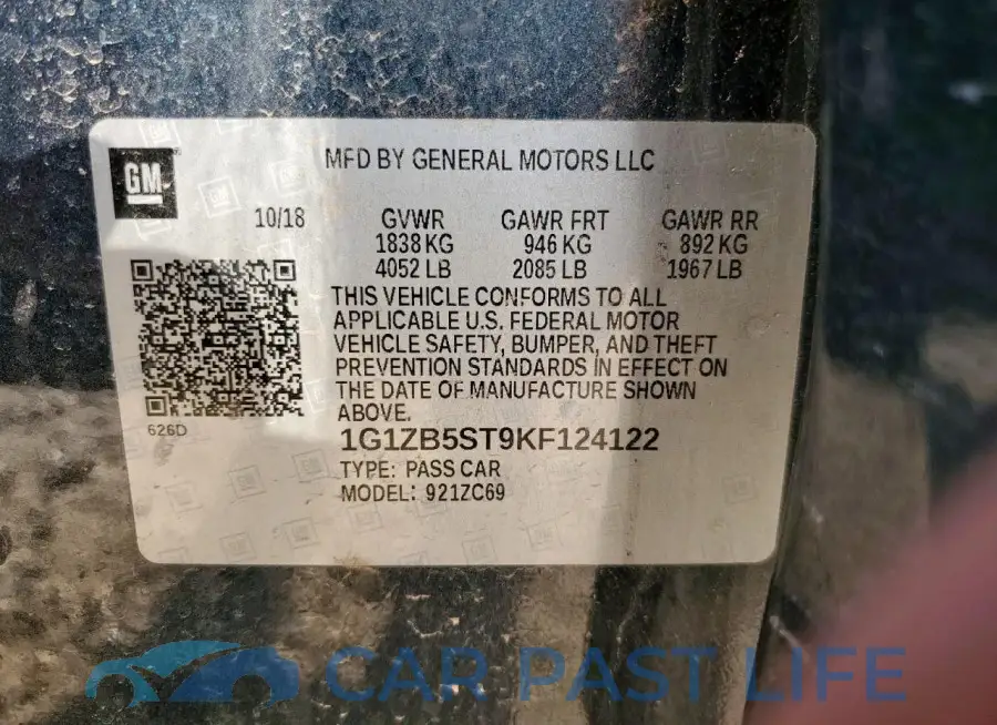 1G1ZB5ST9KF124122# 12