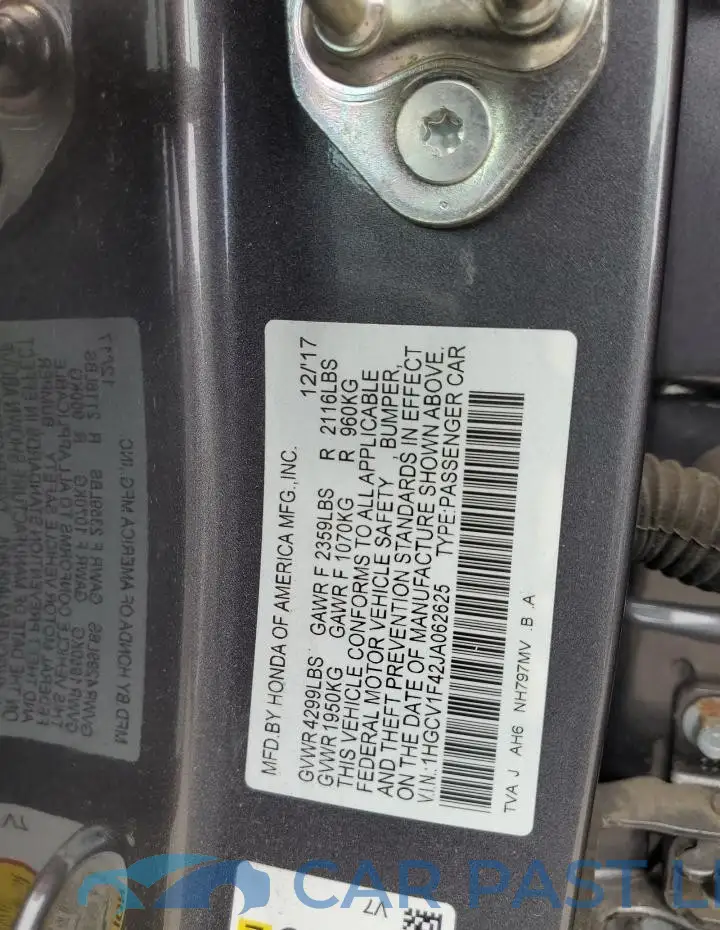 1HGCV1F42JA062625# 13