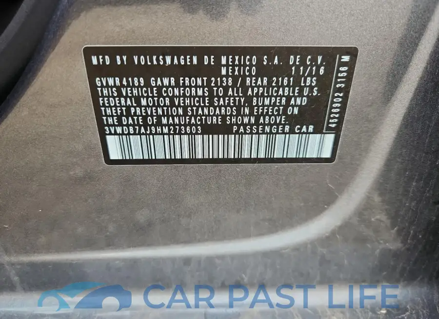 3VWDB7AJ9HM273603# 12