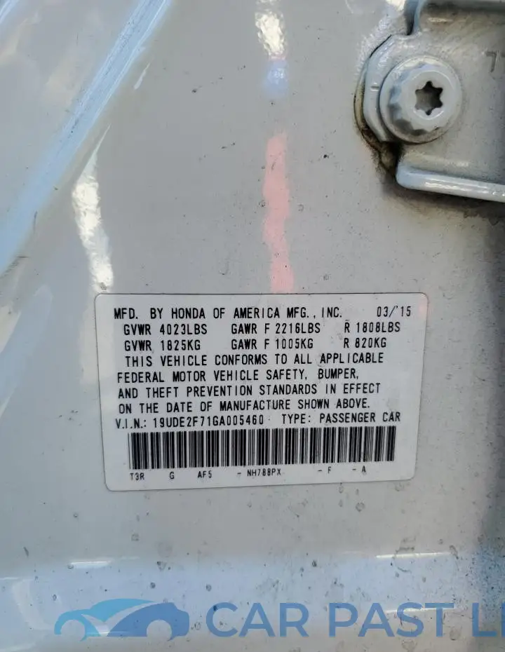 19UDE2F71GA005460# 12