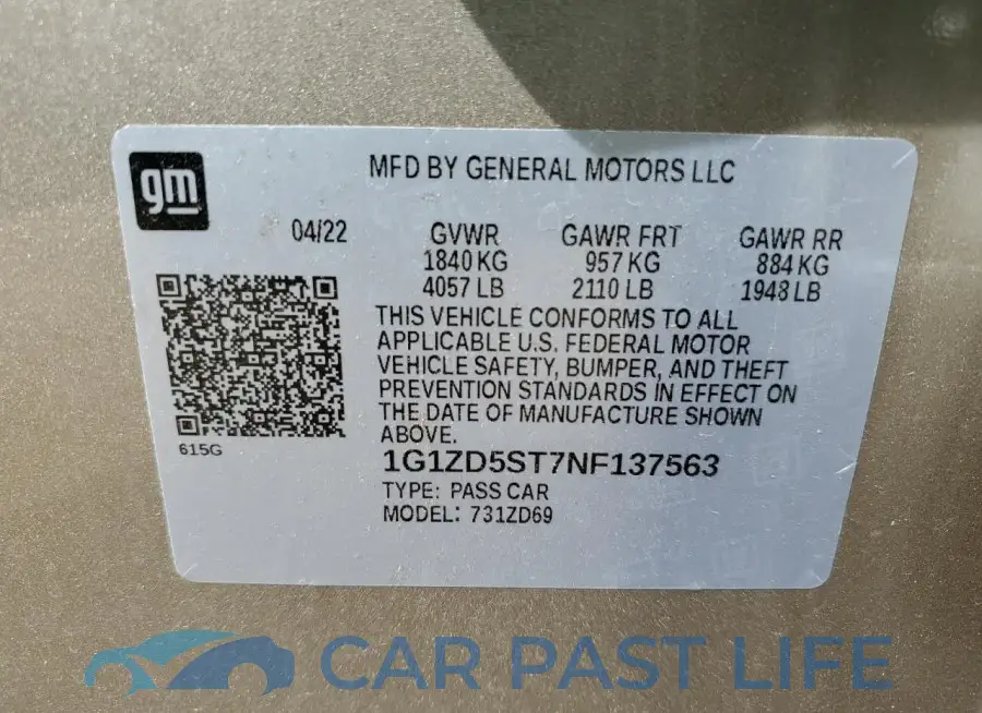 1G1ZD5ST7NF137563# 13