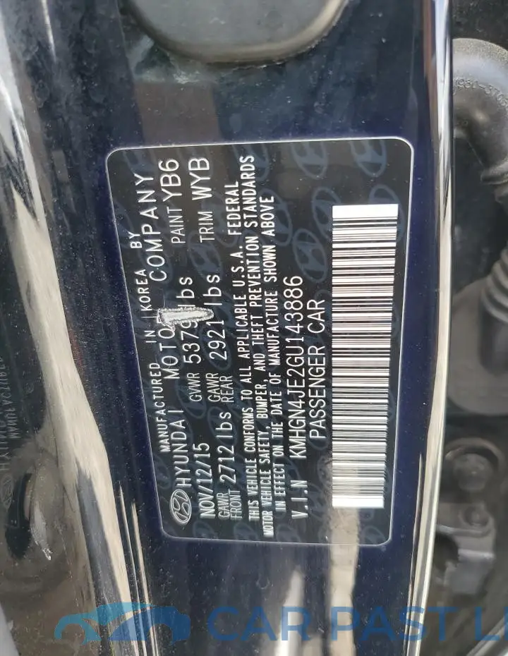 KMHGN4JE2GU143886# 12