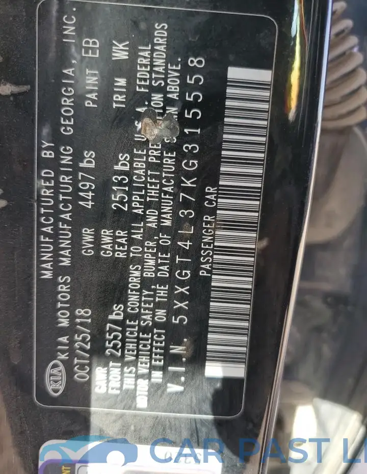 5XXGT4L37KG315558# 12