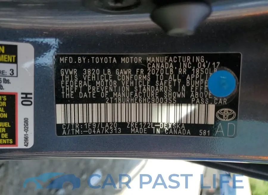 2T1BURHE6HC900355# 12