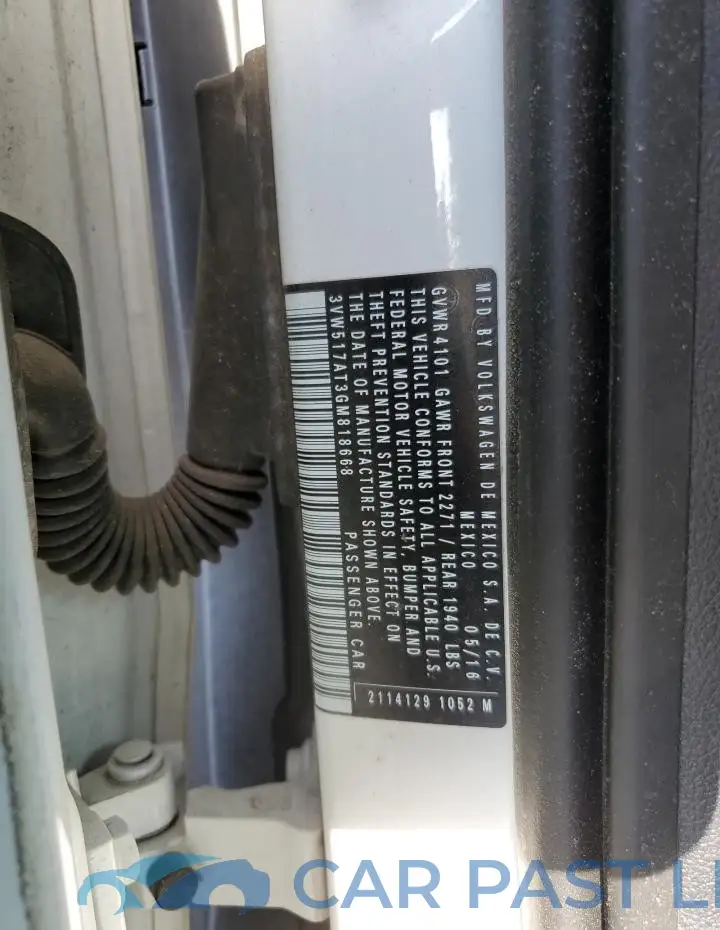 3VW517AT3GM818668# 12