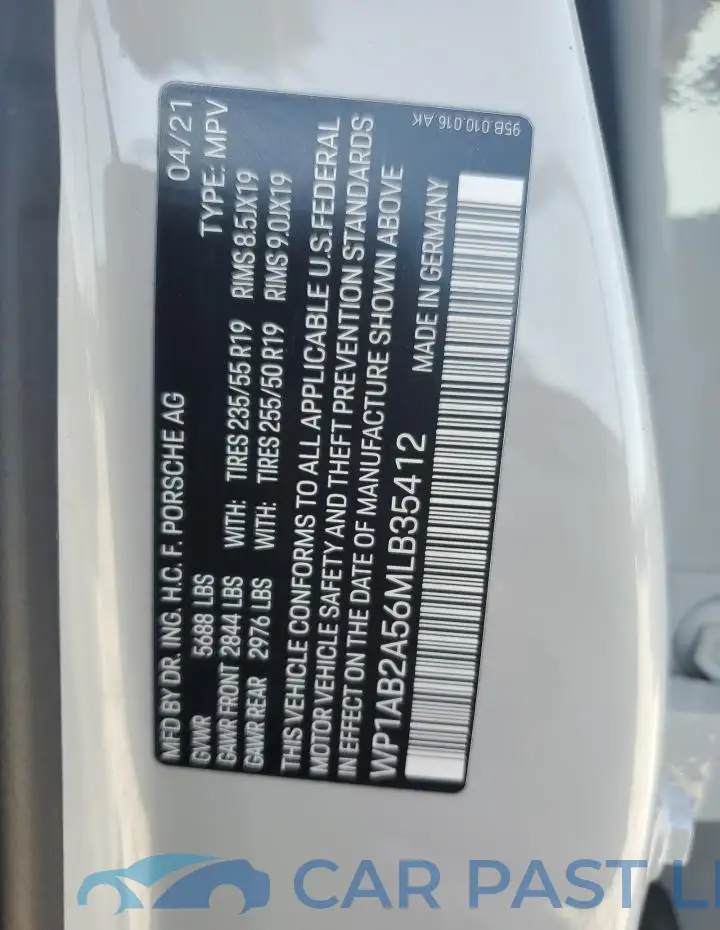WP1AB2A56MLB35412# 13