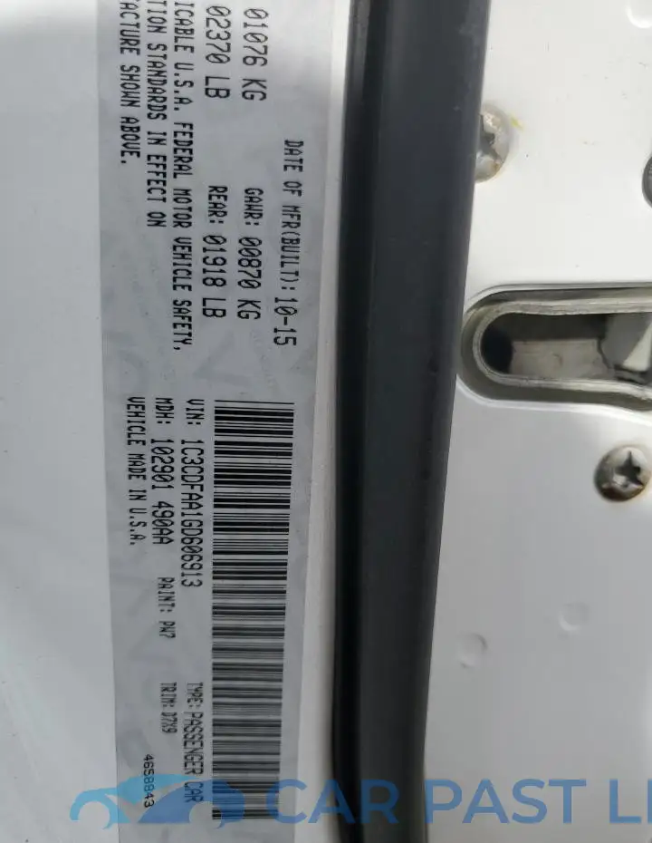 1C3CDFAA1GD606913# 12
