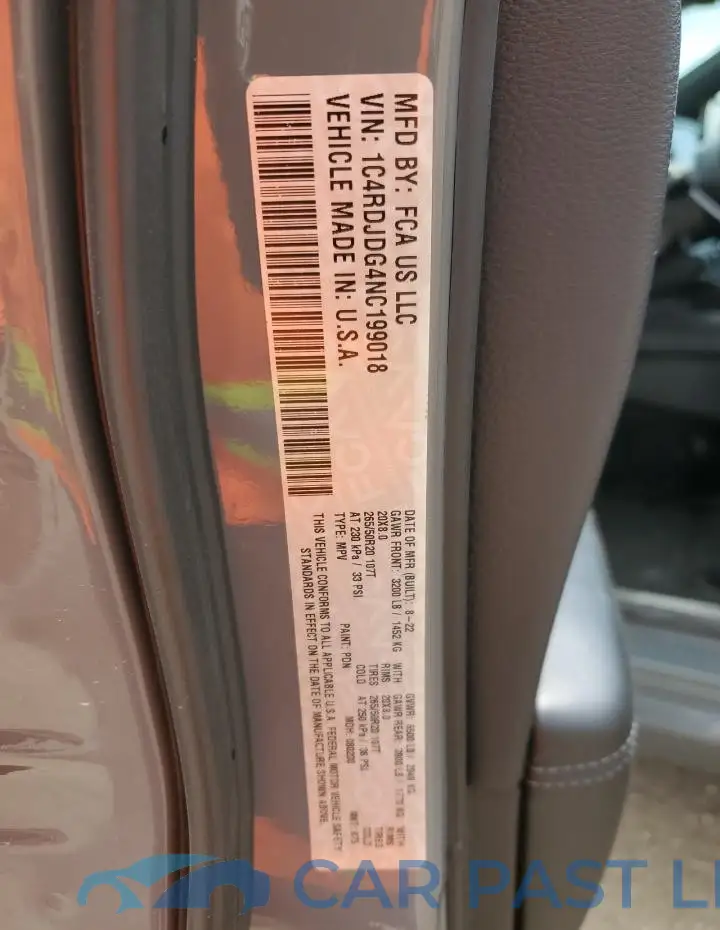 1C4RDJDG4NC199018# 13