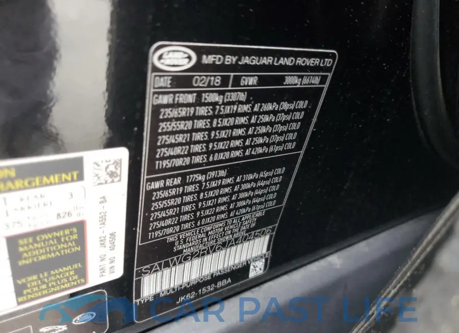 SALWG2RV6JA404506# 13