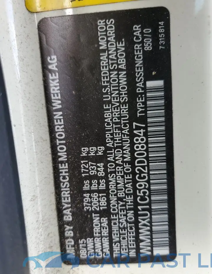 WMWXU1C59G2D08847# 12