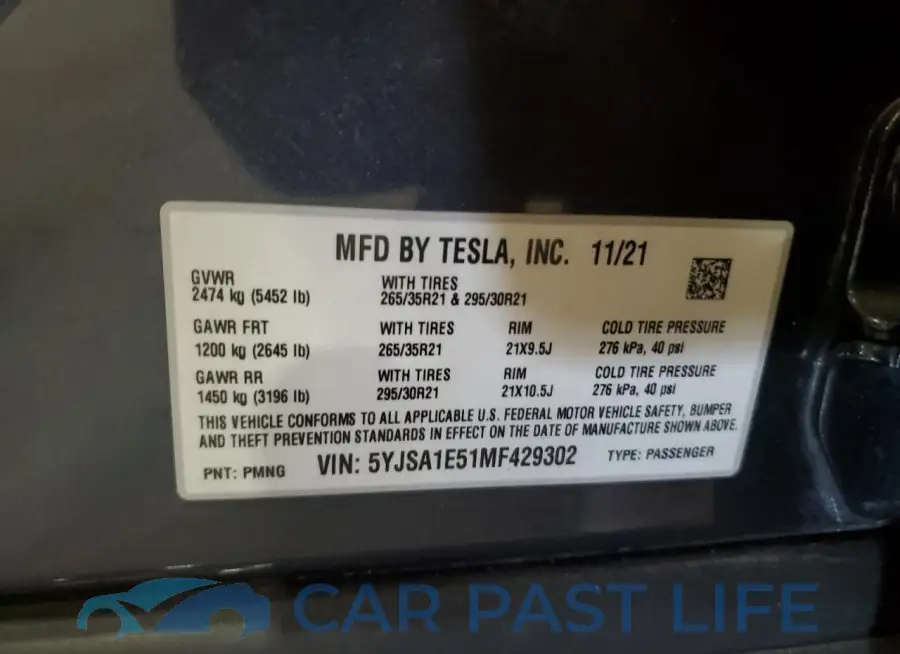 5YJSA1E51MF429302# 13