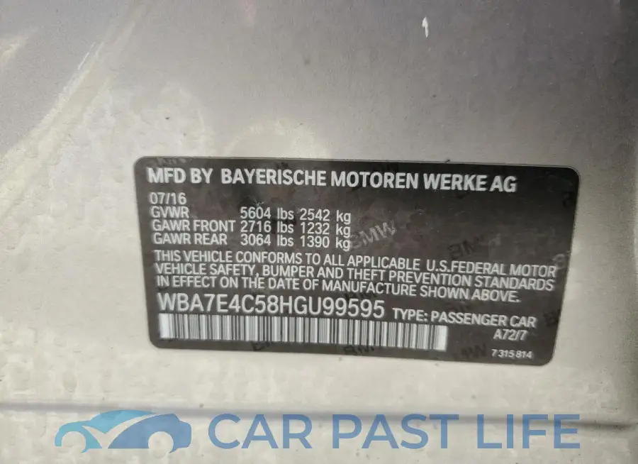 WBA7E4C58HGU99595# 12