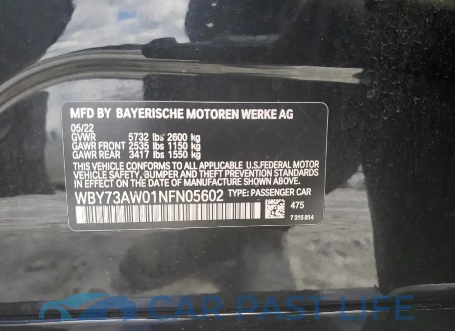 WBY73AW01NFN05602# 12