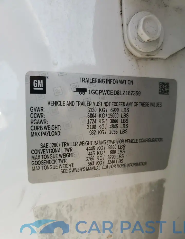1GCPWCED8LZ167359# 12