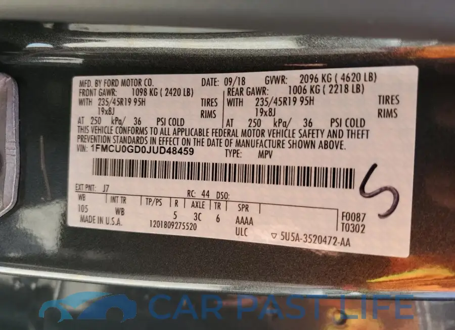 1FMCU0GD0JUD48459# 13